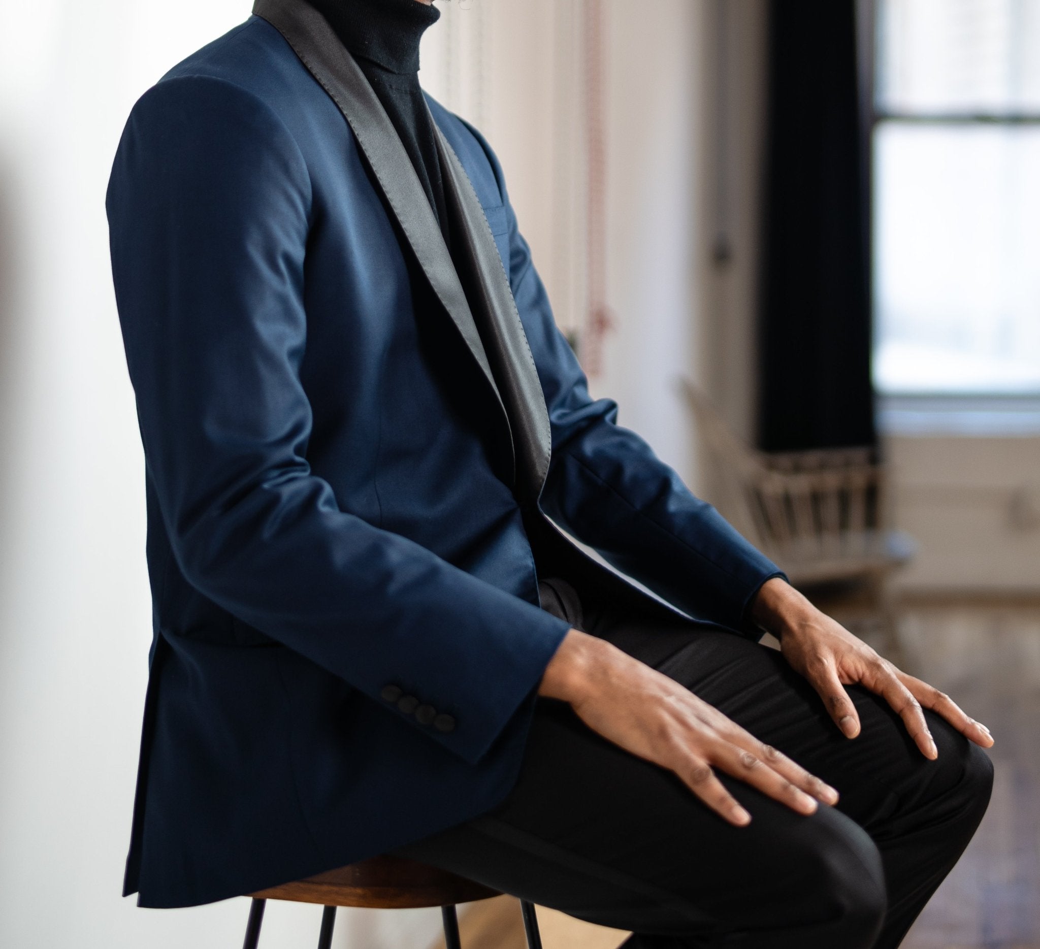 Navy Shawl Jacket - 9tofive Shop - 95NTS-SJ-38R